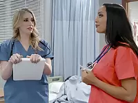 Sexy ass nurses are keen for a softcore oral shag together
